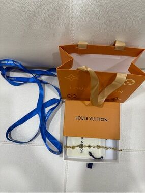 Louis Vuitton Gold Logo Link Bracelet